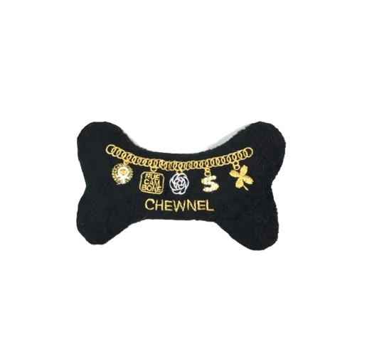 designer inspired plush bone dog chew toys