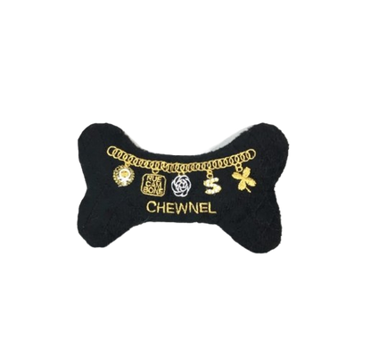 designer inspired plush bone dog chew toys