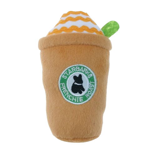 dog coffee plush chew toy