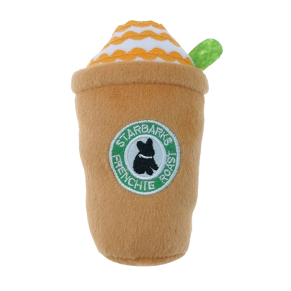 dog coffee plush chew toy