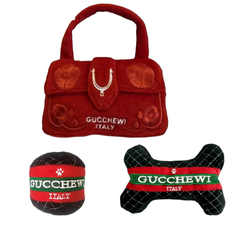 Gucchewi designer plush chew toys 