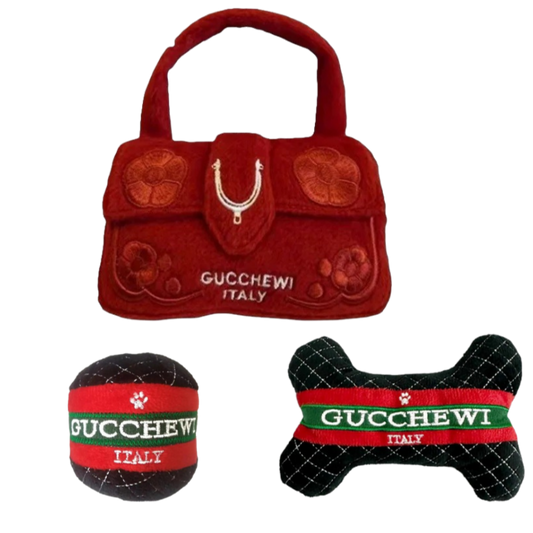 Gucchewi designer plush chew toys 